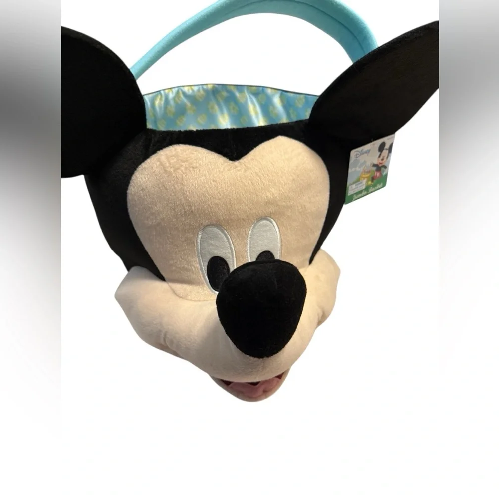 Disney Mickey Mouse Plush Basket - Black and Cream